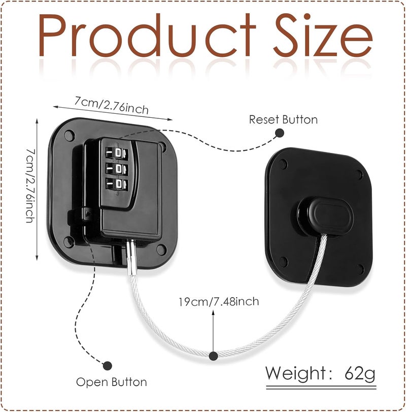 Himake Refrigerator Lock, Combination Lock for Refrigerator Cabinets - Image 2